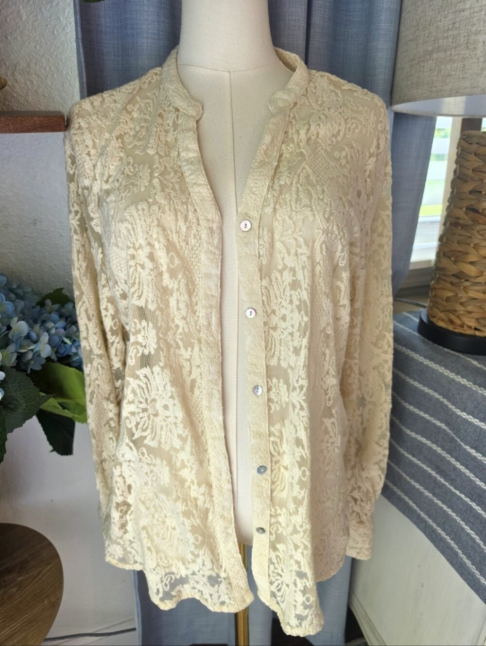 Sundance Lace Button Down